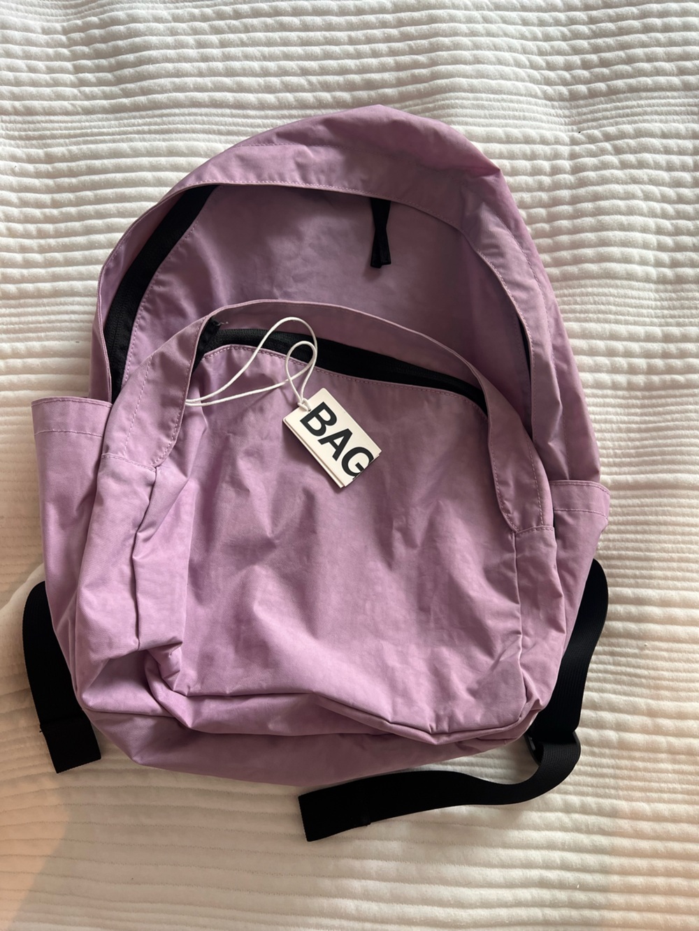 BAGGU Large Nylon Lavender Purple Everyday Backpack School Bag RARE NWT